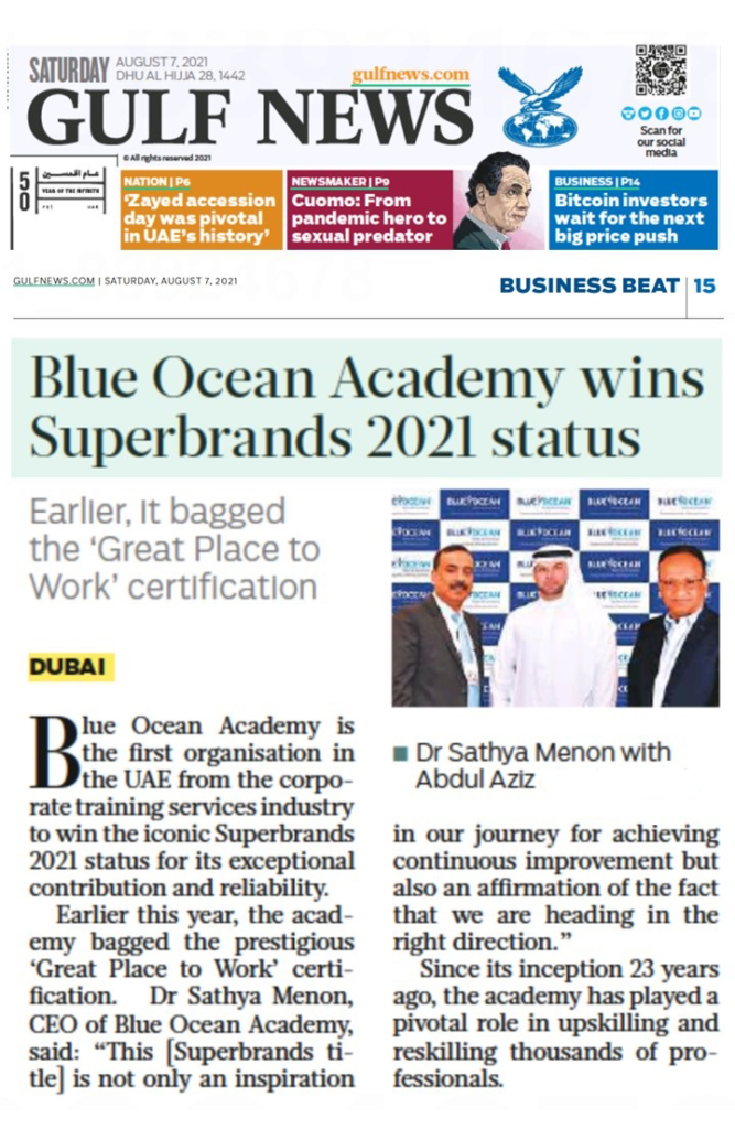 Blue Ocean Academy Achieves Superbrands Status